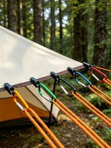 Outdoor Tent Clips, Tent Hooks And Round Clips For Securing Waterproof Tarps And Awnings, Suitable For Camping Equipment,Portable Windproof Fasteners, Camping Equipment,Holiday Essentials,Caravan Must Haves,Travel Essential,Camping Essential - Multicolor - View 2