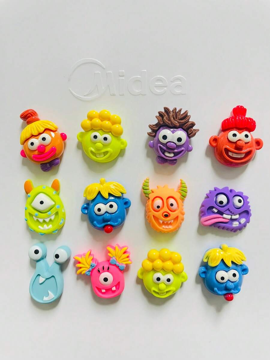 10 pièces Aimants de réfrigérateur 3D amusants en forme de lèvres de saucisse de monstre de dessin animé, stickers magnétiques créatifs et mignons de monstre de dopamine pour réfrigérateur, tableau blanc, armoire en fer, décoration intérieure, cadeau de fête - Monstre Petit Homme - Voir 1