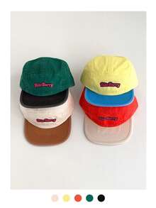 Vintage Letter Baseball Cap For Women, All-Season Student Versatile Duck Bill Hat, Breathable Wide Brim Mesh Cap, Niche Colorblock Flat Brim Duck Bill Cap, Soft Top Large Embroidered Letter Streetwear Brand Baseball Cap, Face-Slimming Skater Hippie Chicks Style - Multicolor - View 5