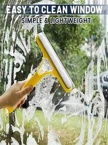 3-In-1 Multifunctional Glass Cleaning Tool With Spray Function, Handheld Window, Tile, Windshield, Mirror Cleaning Device, Suitable For Home And Bathroom Use, Spray Liquid, Squeegee, Cleaning Brush, Handheld Wiper, Bathroom Mirror Cleaner, - A - View 5