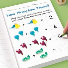 1pc, Addition And Subtraction Mental Math Practice Workbook For Kindergarten, Picture-Based Decomposition Calculation Fun Arithmetic Problems, Includes Common Vocabulary, Suitable For Kindergarten And Children Aged 3 And Above - Multicolor - View 1
