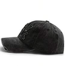 1pc Y2K Vintage Washed Dad Hat, Distressed Brim, NEW YORK Letter Embroidery Baseball Cap, Unisex Street Fashion Outdoor Sun Protection Hat - Multicolor - View 3