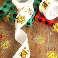 500Pcs/Roll Gold Christmas Stickers, 1 Inch Round Holiday Gift Sealing Labels With Snowflake, Christmas Tree & Merry Christmas Designs, For Gift Bags, Envelopes, Boxes And Party Packaging - Gold - View 4