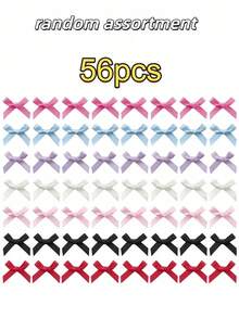 50件/56件 隨機女款髮夾 芭蕾風 Y2K 可愛女孩風 多色緞帶蝴蝶結髮夾 小髮夾 多巴胺編髮髮飾 - 彩色 - 查看 12