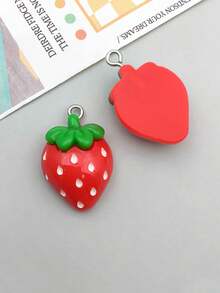 10/20/50/100 piezas Nuevo colgante de fresa de resina DIY 3D lindo material para llavero y joyería - Multicolor - Ver 8
