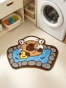 1 pieza Alfombra decorativa de capibara bañándose, suave y acogedora, perfecta para la decoración diaria del hogar y festividades, alfombra decorativa, decoración de dormitorio, alfombra pequeña, alfombra, decoración del hogar, alfombra de sala de estar, alfombra pequeña de sala de estar, alfombra de dormitorio, decoración del hogar de sala de estar, alfombra de exterior, alfombra lavable - Multicolor - Ver 8