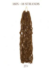 Faux Locs Crochet Hair, Pre Looped Synthetic Braiding Hair Extensions, Soft Lightweight Goddess Locs With Natural Texture, 18/24/30/36 Inch, 18 Or 14 Strands, Easy Crochet Styling For Daily Wear, Party & Vacation, Halloween - Multicolor - View 14