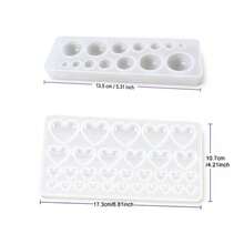 Round & Heart-Shaped Silicone Resin Mold For Gemstone Earring And Jewelry Making - Perfect For Creating Unique Gemstone Designs, Jewelry Making | Decorative Earrings | Glossy End, Jewelry Casting Supplies, Resin Silicone Mold For Jewelry - Silicone Mold - View 9