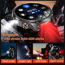 KENPANG Jam Tangan Pintar Pria Multifungsi untuk Aktivitas Luar Ruangan, Panggilan HD Bluetooth, Daya Tahan Baterai 1000mAh, Lampu Senter LED Dua Warna Merah dan Putih Terintegrasi, Layar Sentuh Penuh Ultra Jernih 1,85 Inci, 100+ Mode Olahraga, Pelacakan Kesehatan 24/7, Tahan Air IP68, Pelacak Kebugaran Pria, Ideal untuk Bersepeda, Mendaki, Lari Lintas Alam, Kompatibel dengan iOS dan Android - View 4