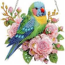 1件 2D平面鳥類鑽石畫套件，不對稱鑽石畫掛飾組，手工藝愛好者手作，5D DIY鑽石畫，鑽石藝術家居裝飾禮物 - A - 查看 1