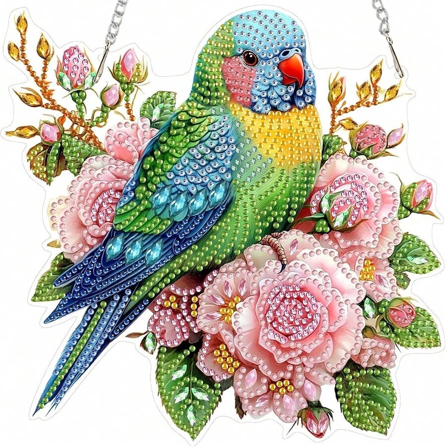 1件 2D平面鳥類鑽石畫套件,不對稱鑽石畫掛飾組,手工藝愛好者手作,5D DIY鑽石畫,鑽石藝術家居裝飾禮物 - A - 查看 1