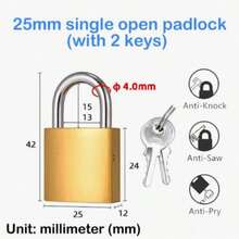 1pc/2pcs Antique Copper Multi-Function Anti-Theft Padlock, Single Lock, Comes With 2 Keys, Suitable For Key Door Lock, Gym Locker, Hook Lock, Toolbox And Backpack - Gold - View 9