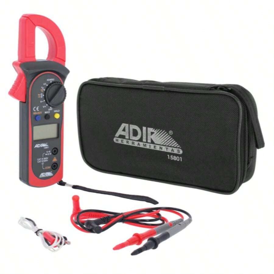 Adir 15801 Digital Clamp Meter - High Precision Ammeter - Professional Inductive Measuring Clamp With Carrying Case - Black - View 1