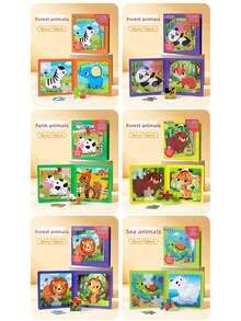 9/16pcs Magnetic Paper Cartoon Animal Puzzle, Children's Educational Puzzle Busy Book, Progressive Puzzle Logic Thinking Brain Development Educational Toy, Suitable For Boys And Girls - Multicolor - View 10
