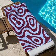 1 pieza Toalla de playa ultra suave con patrón abstracto de rayas artísticas para playa y fiesta de piscina - Accesorio de playa para vacaciones Manta de playa Toalla de piscina - Multicolor - Ver 5