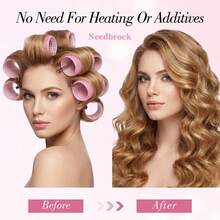Women's Large Hair Roller Set With Clips And Comb, Suitable For Long And Thick Hair, Adds Volume, Home And Travel Styling Accessory Gift - Multicolor - View 7