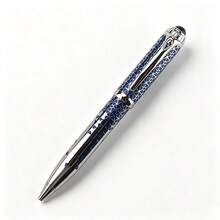 Luxury Metal Ballpoint Pen 3 Colors Green Black Blue Texture Silver Cap Executive Signature Smooth Writing Business Office Gift Pen Stationery For Men ﻿ - 148D - View 11