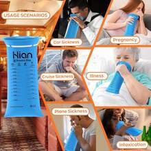 Hion 26/27pcs Large Capacity Leak-Proof Vomit Bags 1000ml – Motion Sickness, Morning Sickness, Long Travel Essential, Portable And Durable, Suitable For Adults And Children - 1000ml - View 4