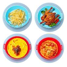 Air Fryer Silicone Pot, Air Fryer Silicone Basket Bowl, Silicone Baking Pan Pot, Suitable For 3 To 5 Quart Air Fryers, Reusable Baking Pan Oven Accessories. (1pc) - Multicolor - View 3