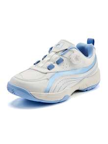 Unisex Rotary Knob Badminton Shoes, Breathable Anti-Slip Wear Resistant Sports Sneakers, Lightweight Cushioned Training Footwear For Tennis Volleyball Table Tennis - Blue and White - View 9