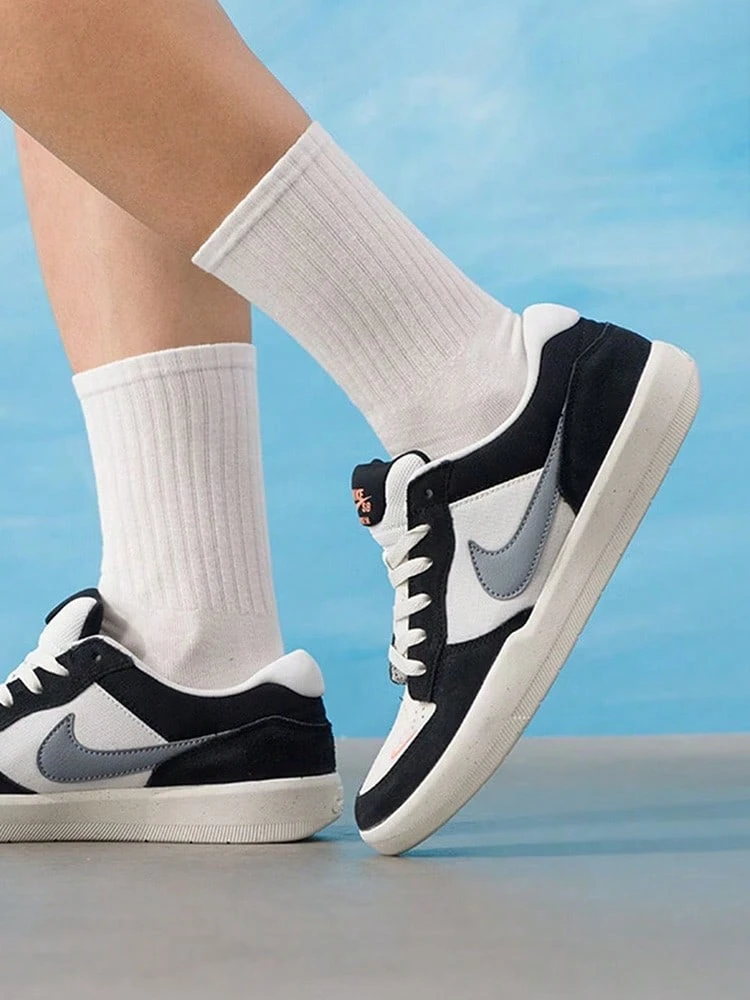 Nike SB Force 58 Comfortable And Versatile Low-Top Sneakers, Unisex, Available In Black, White, And Grey - Black, White and Gray - View 1