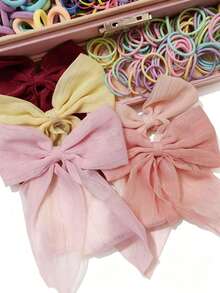 1158Pcs Girls Hair Accessories Set, Cute Bow Star Rhinestone Butterfly Hair Clips Elastic Hair Ties Heart Flower Mini Claws Daily Birthday Party Gift - Multicolor - View 10