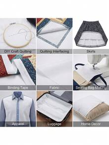 Iron-On Interlining, White Non-Woven Adhesive Interlining Roll - Double-Sided Iron-On Stabilizer Interlining For Sewing, Quilting, Sewing Supplies, Handmade, Clothing, Bags, Home Decor - Multicolor - View 4