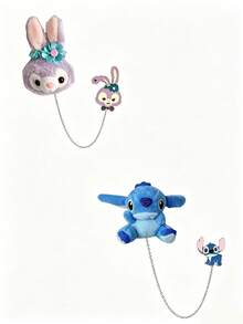 1件裝 Disney 新款可愛毛絨鏈條胸針 Stitch Shelly Lina Bell 卡通毛絨娃娃胸針別針配件 - 多款 - 查看 2