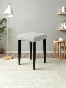 1PC/4pcs Jacquard Bar Stool Chair Seat Cover Elastic Rectangle Bar Stool Slipcover Stretch Anti-Dirt Dining Chair Case Suitable For Use In Restaurants, Kitchens, Hotels, Clubs, And Bars. - Light Grey - View 3