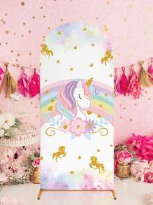 1 pieza Fondo de arcoíris de unicornio, Fondo de arco elástico, Fondo de fiesta, Decoración de arco de metal, Tela de marco de arco de globos de metal, Tela de arco de boda, Tela de marco de arco, Tela de soporte de metal, Suministros para fiesta de cumpleaños, Fiesta de cumpleaños de niñas, Regalo de cumpleaños, Recuerdos de fiesta, Accesorios para fotos, Decoración de fiesta de baby shower, Decoración de cumpleaños en el hogar, Decoración de habitación, Decoración de fiesta rosa, Decoración de fiesta con tema de unicornio, - Unicornio arcoíris - Ver 8