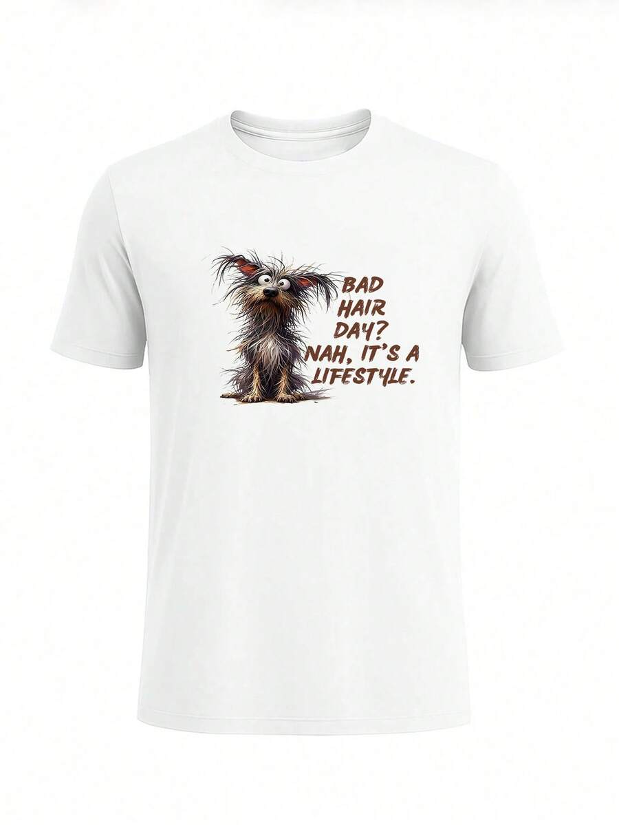 Herren Street Typography Muster T-Shirt Baumwoll Tee
