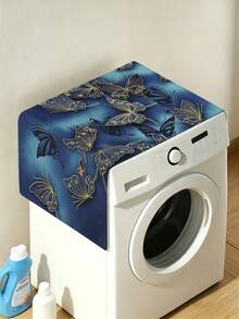 1pc Junma Flower Washing Machine Dust Cover, Furniture Washing Machine Dust Cover, Anti-Stain Dust Cover, Washable Refrigerator Dust Cover, Household Dust Cover, High Appearance Level Dust Cover - Multicolor - View 9