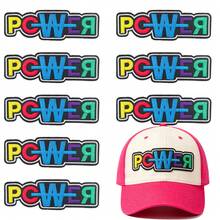WENSIDUO 2 Stiker Tempel Dekoratif PCWER, Perekat Dua Sisi, Desain Tempel-Lepas, Tidak Perlu Menjahit. Dekorasi Huruf Berwarna-warni, Cocok untuk Pakaian, Jaket, Celana Jeans, Ransel, Topi, dan Aksesoris. - PCWER - View 1