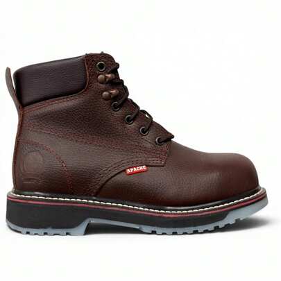 Bota Industrial Casco De Acero Piel Genuina Uso Rudo Apache.