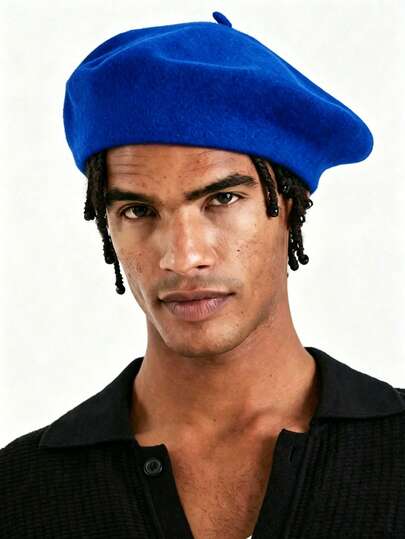 1pc New Minimalist Versatile Beret Hat For Men, Autumn/Winter Japanese Vintage Artistic Painter Cap