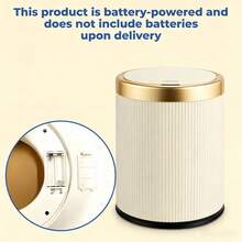 SUSTEAS Automatic Motion Sensor Trash Can – Hands-Free Touchless Kitchen & Bathroom Garbage Bin, 13L Capacity, Odor Control, Battery-Powered For Convenient Hygienic Disposal (BEIGE) - Beige 13L - View 7