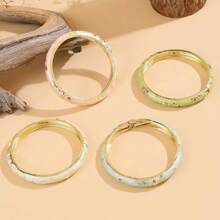 14K Gold Plated Fashionable Casual Versatile Commute Vintage Colorful Bracelet For Women - Yellow Gold - View 9