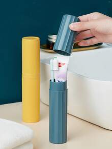 Portable Toothbrush Storage Box For Couples, Dust-Proof Storage Container With Lid, Essential For Back To School, Beach, Bathroom, Cruise, Vacation And Travel - Multicolor - View 8