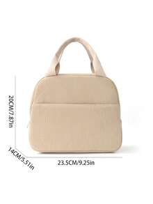 Customized Corduroy Lunch Bag With Stitched Letters, Insulated, Suitable For Daily Use, Camping, Picnic, Travel And Outdoor Adventure, Perfect Holiday Gift For Friends And Family (Not For Direct Food Contact) - Multicolor - View 11