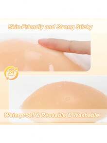 Sutiã Push-Up de Silicone, Sutiã Invisível de Silicone Adesivo Ultra-Forte para Mulheres, Sutiã de Casamento, Lavável - Damasco - Visão 5