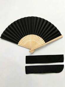1/3件裝黑色經典摺疊手扇，夏季涼爽禮品，優雅時尚黑色摺扇，方便攜帶與收納，適用於婚禮、派對、表演、舞蹈、居家裝飾、節慶、生日禮物、畢業禮物等場合 - 彩色 - 查看 2