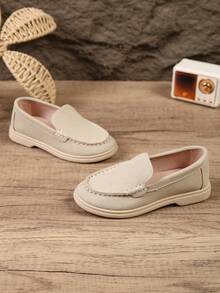 Boys' And Girls' Spring/Autumn New Driving Loafers, Comfortable Slip-On Loafers For Daily Wear, Suitable For All Seasons - Beige - View 7