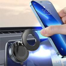 2026 New Adjustable Foldable Large Suction Cup Magnetic Car Phone Holder, Strong Magnetic Adsorption, 360° Rotation, Vacuum Suction Cup Installation On Dashboard, Suitable For Bathroom Tiles And Glass Surfaces, ABS Material, Round, Car Accessories, Fashion Design | Father's Day/Valentine's Day PS: Only Supports Installation On Smooth Surfaces - Multicolor - View 11