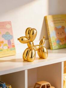 1pc Balloon Dog Statue, Modern Art Home Decor Sculpture, Home Accessory, Modern Home Decor Animal Art Ornament, Suitable For Coffee Table Kitchen Decor Color Scheme Room Aesthetics Metal Texture Gold Sculpture Dog - Gold - View 6