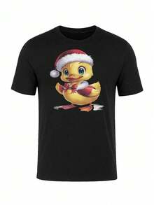 Men Letter Print T-Shirt Soft Cotton Short Sleeve Tee - 黑色 - 查看 1