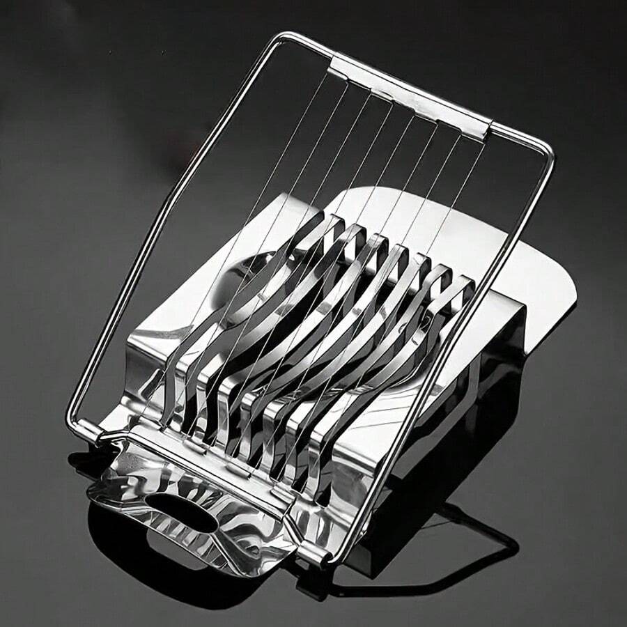 Stainless Steel Egg Slicer, Heavy Duty Boiled Egg Cutter With Metal Wire, Multi-Function Slicer For Boiled Eggs, Strawberries, Mushrooms