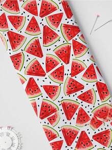 1pc New Watermelon Print Quilted Polyester Fabric, Soft Slightly Stretchy, Pre-Cut 50x145/100x145/145x200cm, DIY Craft Fabric For Garment Making Doll Clothes Quilting Gift Wrapping Sewing Projects, Hand Wash Only - 06 Watermelon - View 19