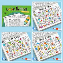 32-Themes Find And Coloring Activity Book - Seek And Find Workbook For Early Learning & Cognitive Skill Training, Enhance Brain Skills With Alphabet, Shapes & Colors Search - Perfect Concentration Training Activity Book For Learning & Fun - Green - View 9