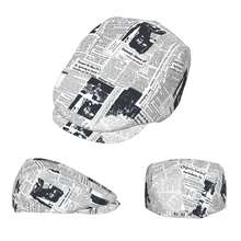 Vintage Newspaper Collage Full-Print Flat-Top Hat Unisex; Painter's Hat, Newsboy Hat, Beret, Irish-Style Driver's Hat, Vintage Gentleman's Hat - One Size - View 7