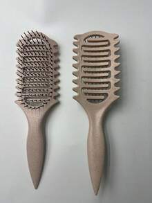 1pc Hollow Curly Hair Comb, Anti-Tangle Massage Styling Comb, Suitable For Curly Hair, Unisex Salon And Daily Travel Hair Tool - Multicolor - View 12